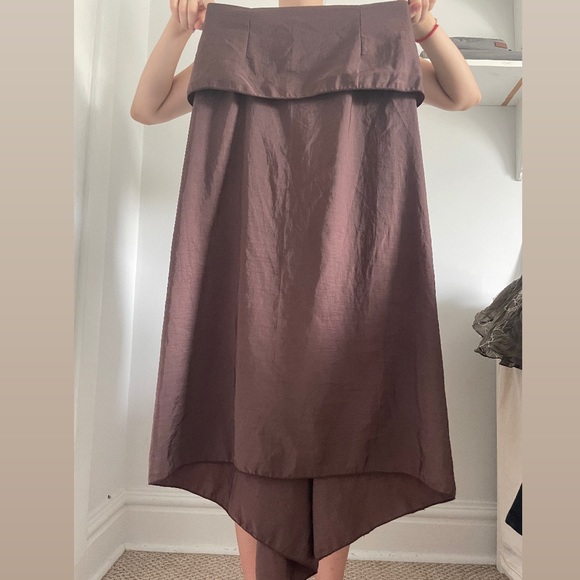 Brown Surrealist Nylon Skirt Size 3 - Picture 3 of 5